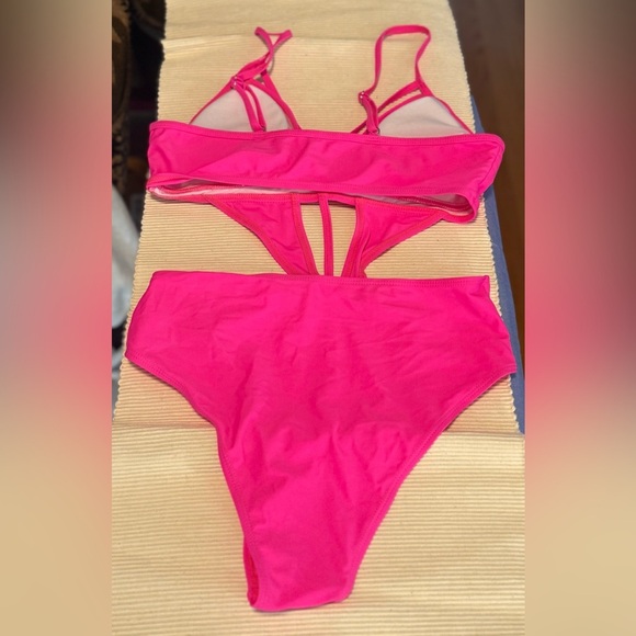 Vibrant Pink Cut-Out One Piece Swimsuit - Picture 2 of 5